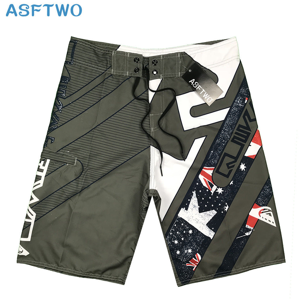 Striped Print Quick-dry Surf Shorts