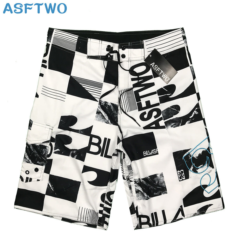 Striped Print Quick-dry Surf Shorts