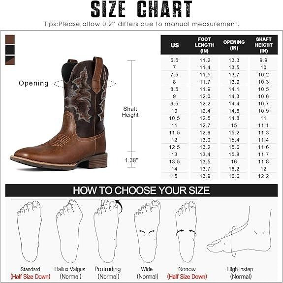 Men's Western Boots With Embroidered