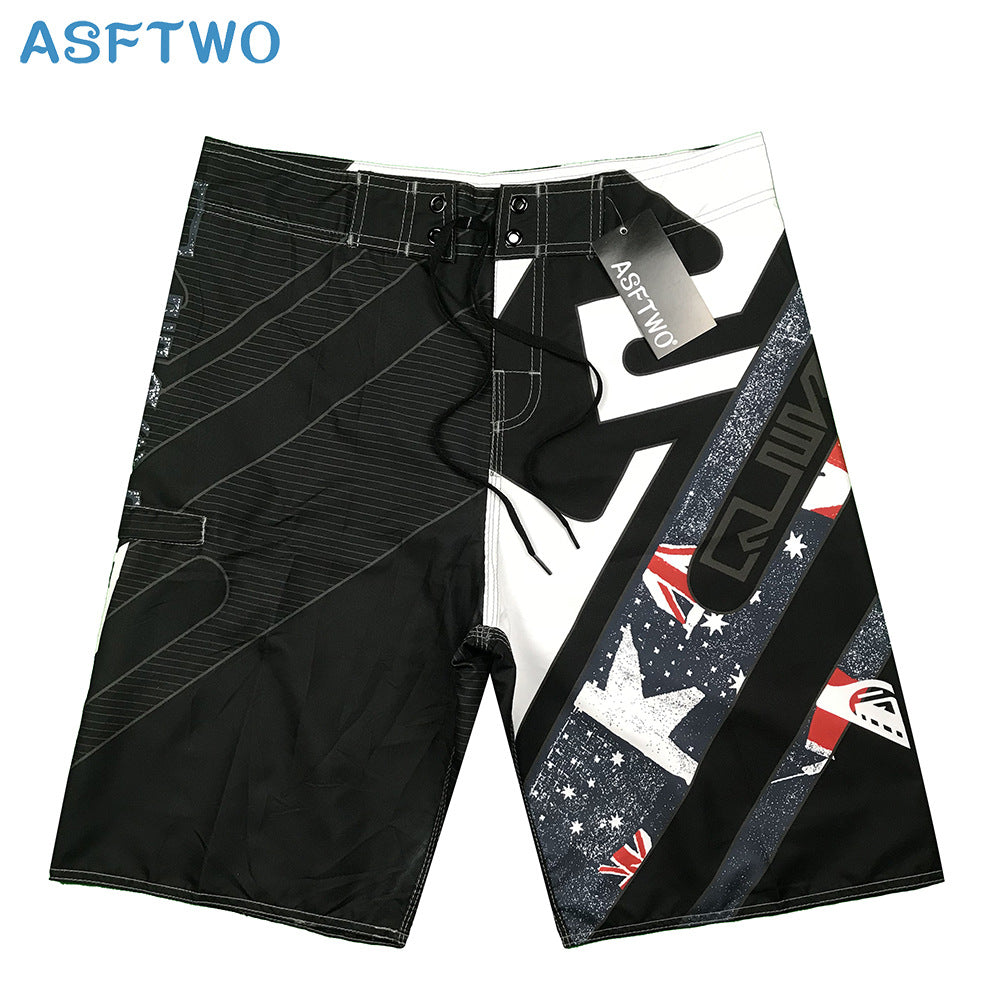 Striped Print Quick-dry Surf Shorts