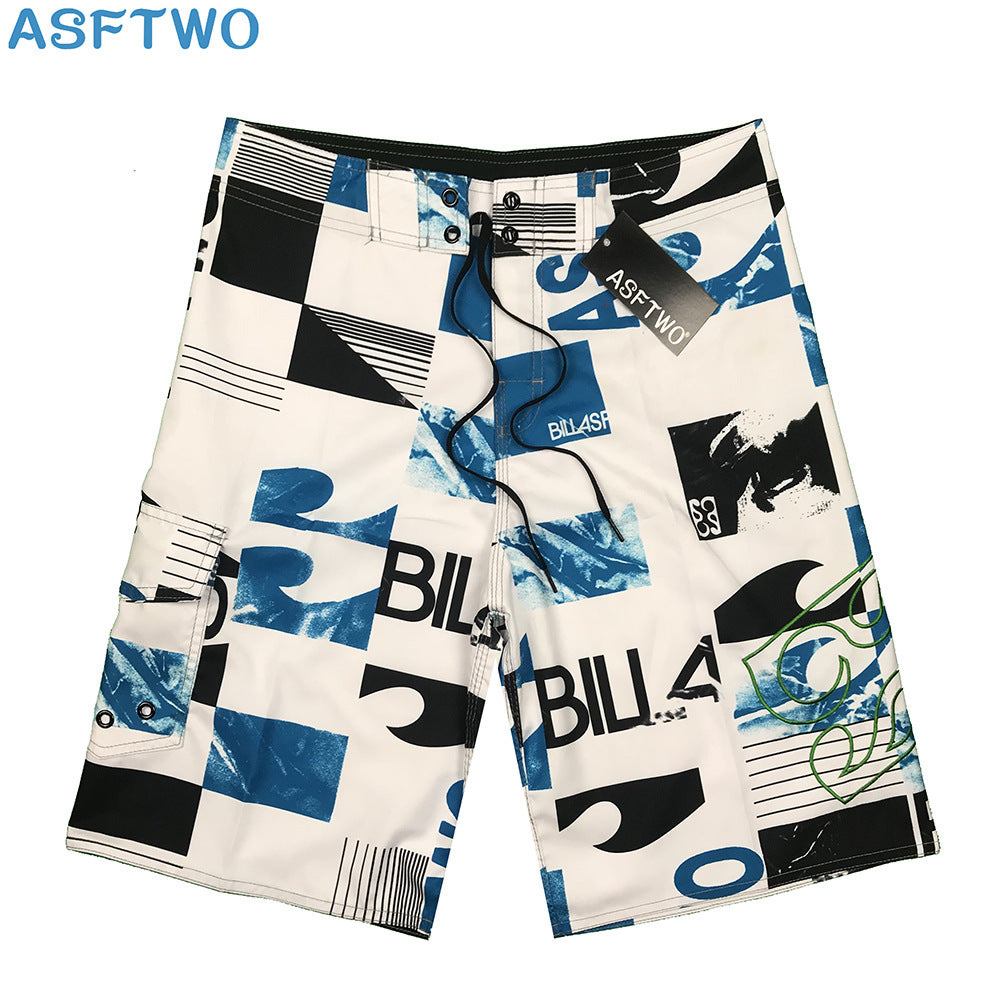 Striped Print Quick-dry Surf Shorts