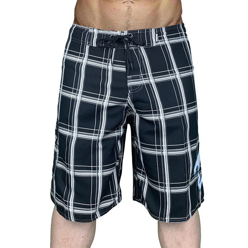 Checkered Black Athletic Surf Shorts